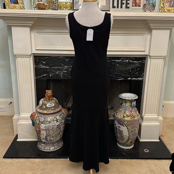 NWT “Culture Code” black hi-lo mermaid scoop neck sleeveless dress - Picture 5 of 7